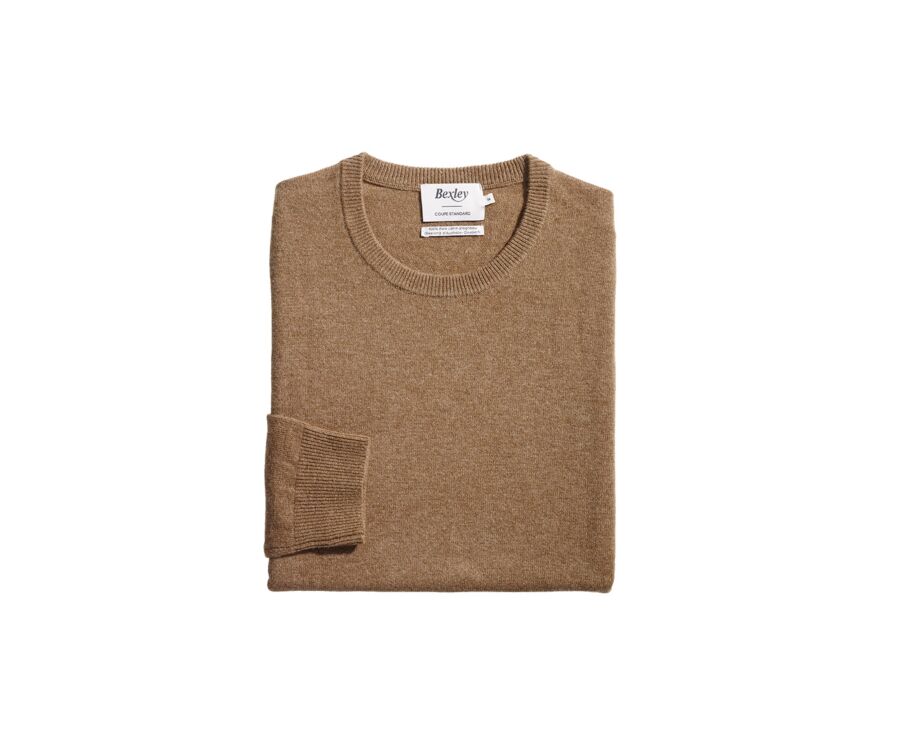Melange Hazelnut round-neck wool jumper - CONAN