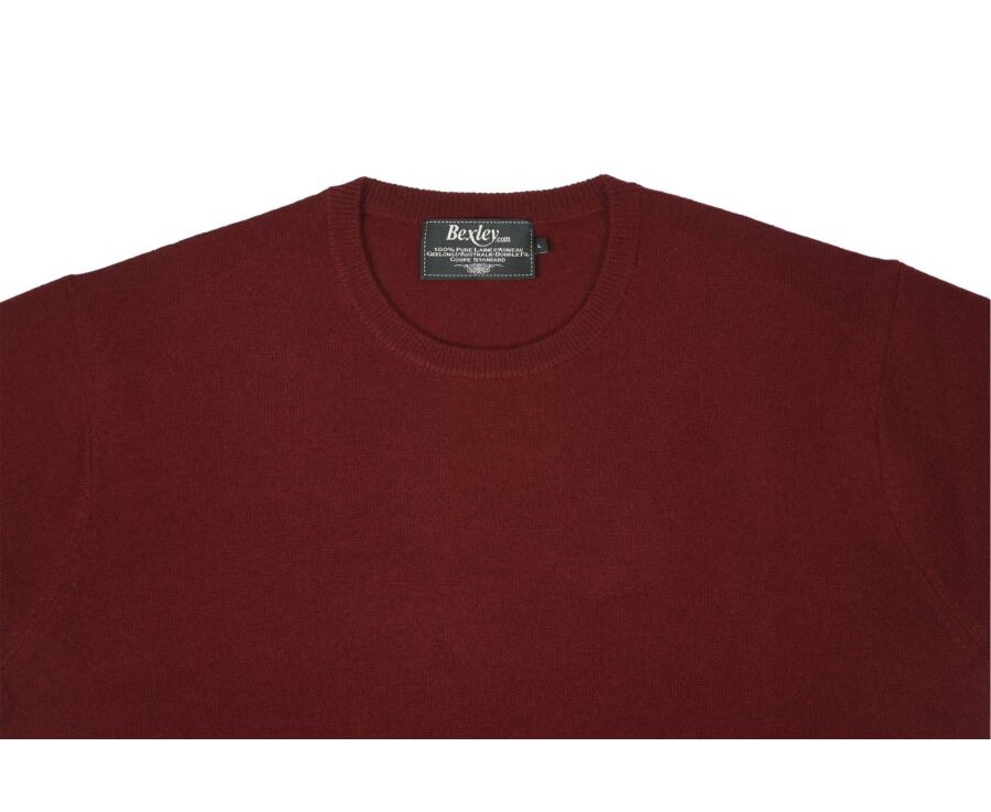 Dark Red round-neck wool pullover - CONAN