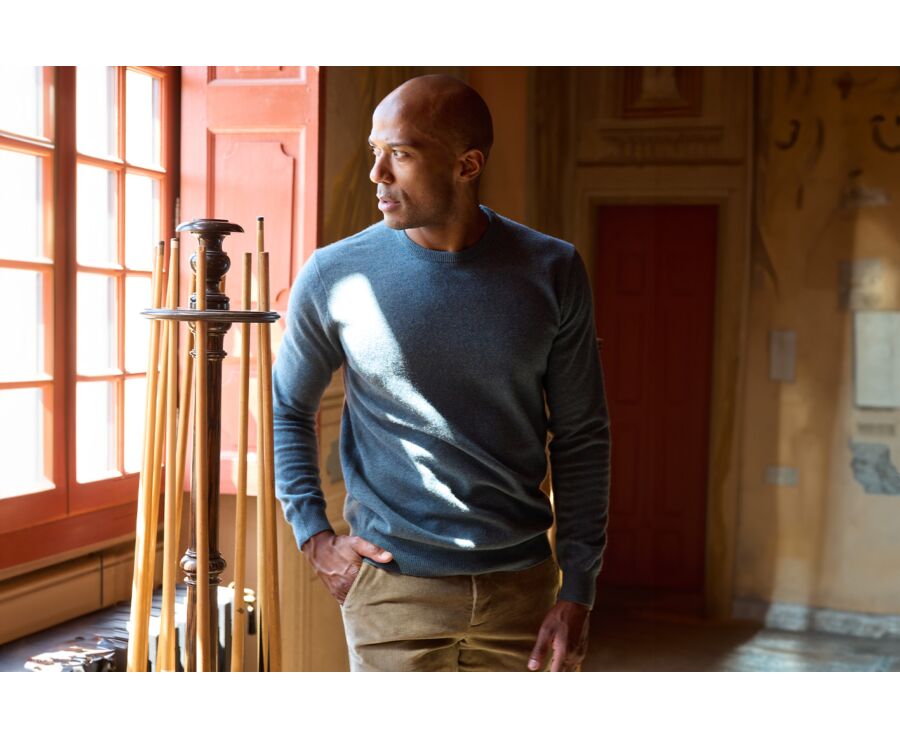 Green Melange round-neck wool jumper - CONAN