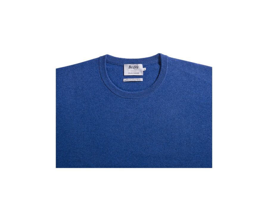 Mottled Jean Blue round-neck wool jumper - CONAN