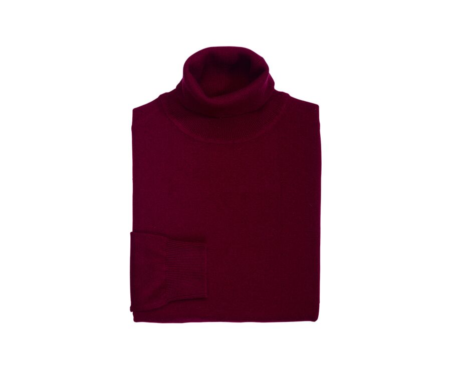 Men's roll-neck jumper – Burgundy - EMERIC