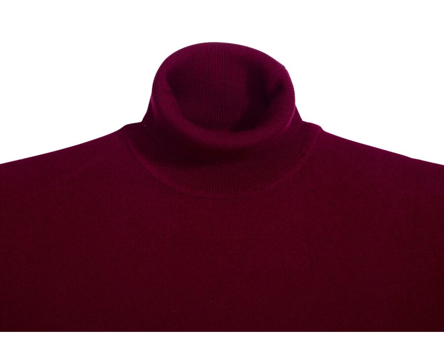 Men's roll-neck jumper – Burgundy - EMERIC