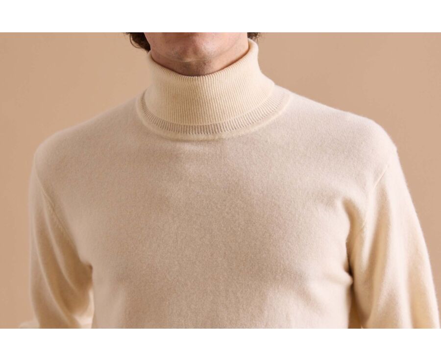 Ecru wool roll-neck jumper - EMERIC