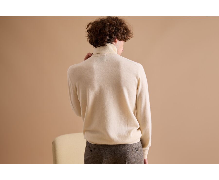 Ecru wool roll-neck jumper - EMERIC