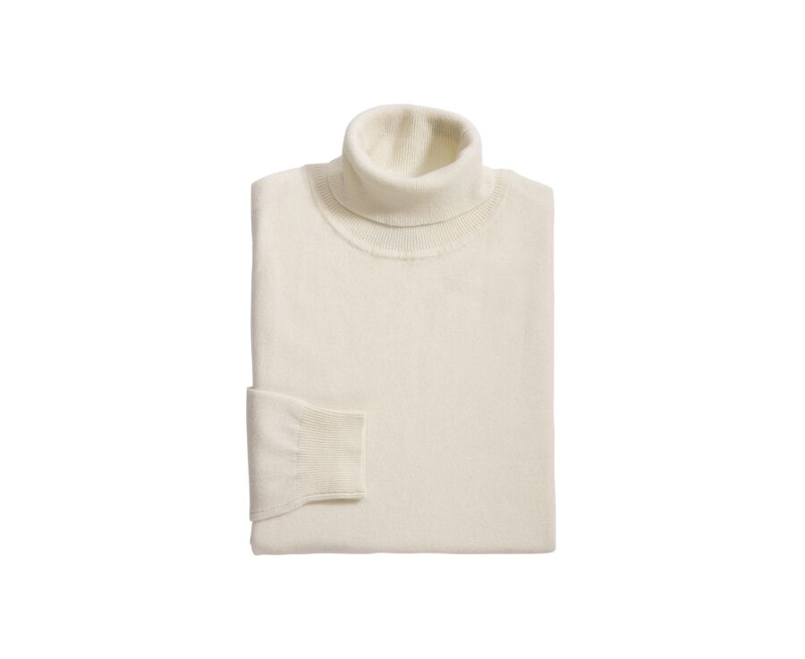 Ecru wool roll-neck jumper - EMERIC
