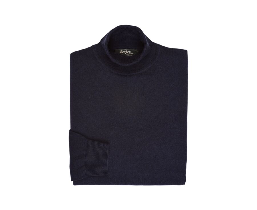Navy wool roll-neck jumper - EMERIC