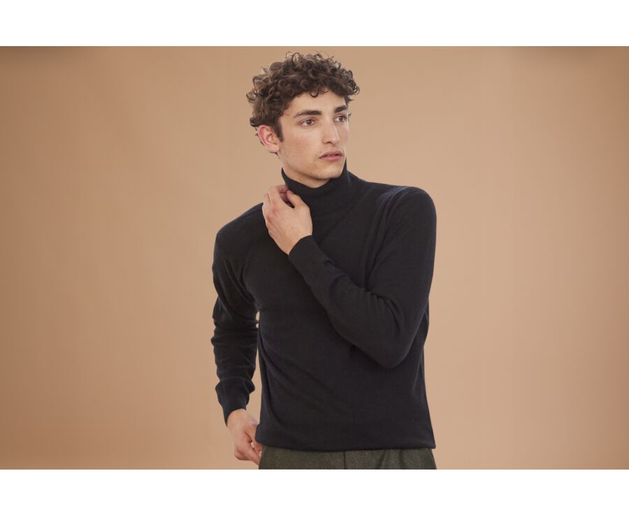 Black wool roll-neck jumper - EMERIC