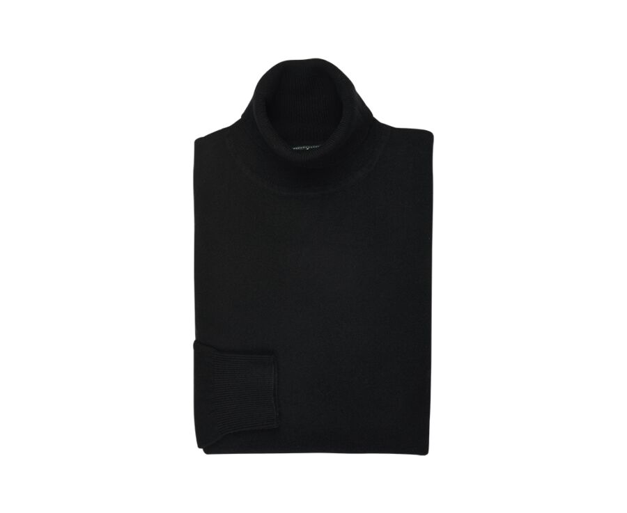 Black wool roll-neck jumper - EMERIC