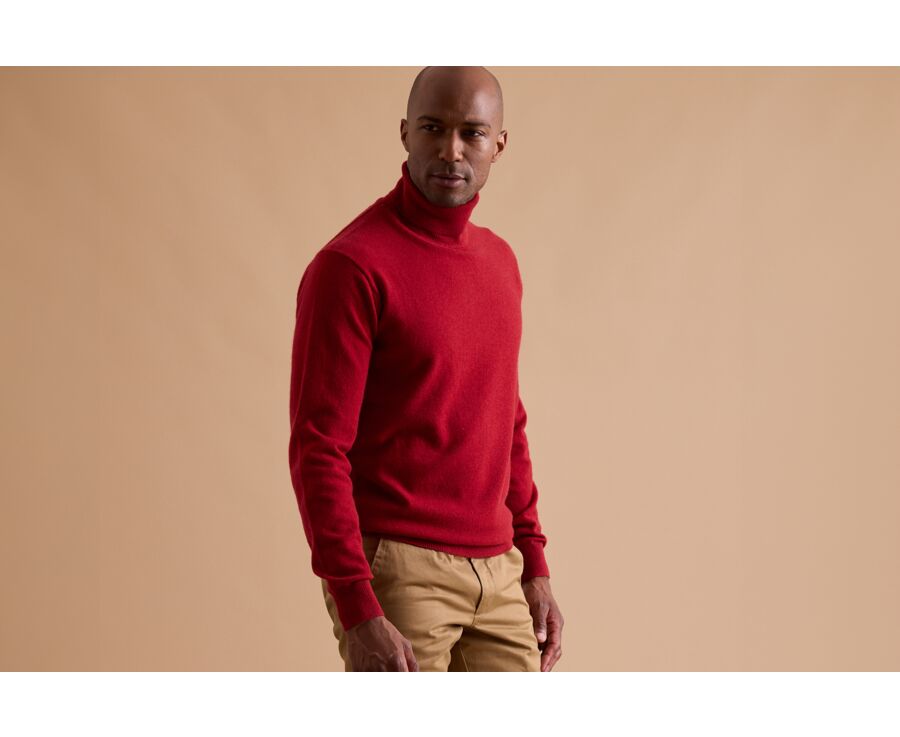 Red wool roll-neck jumper - EMERIC