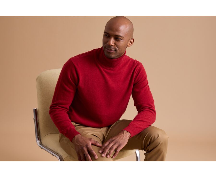 Red wool roll-neck jumper - EMERIC