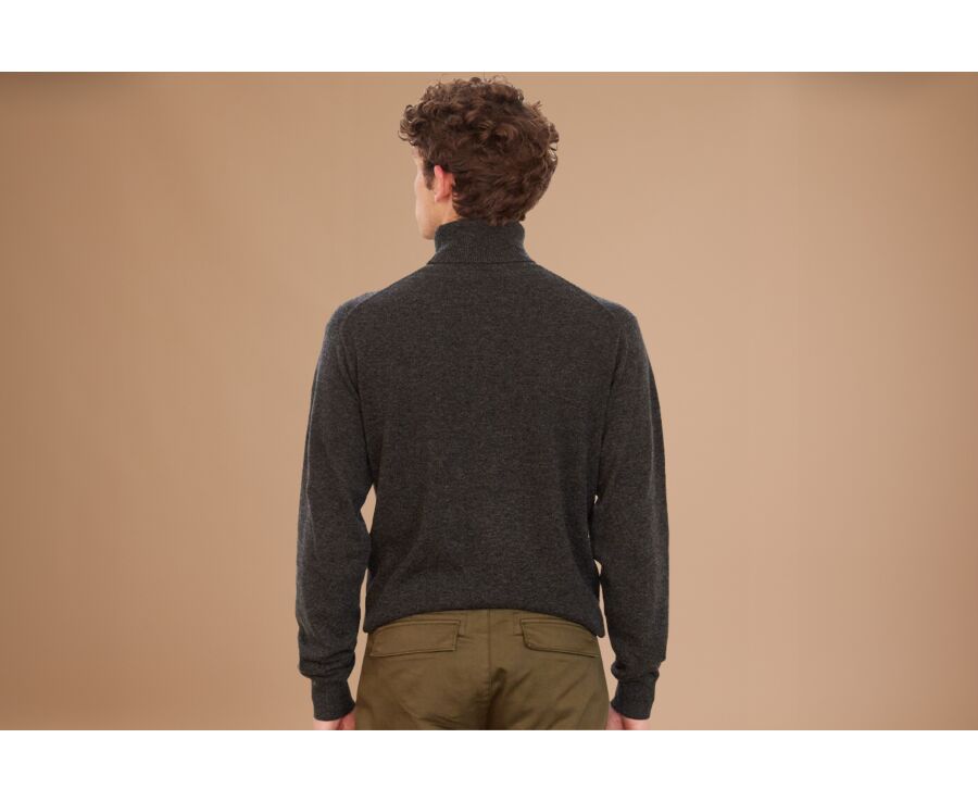 Grey Anthracite wool roll-neck jumper - EMERIC