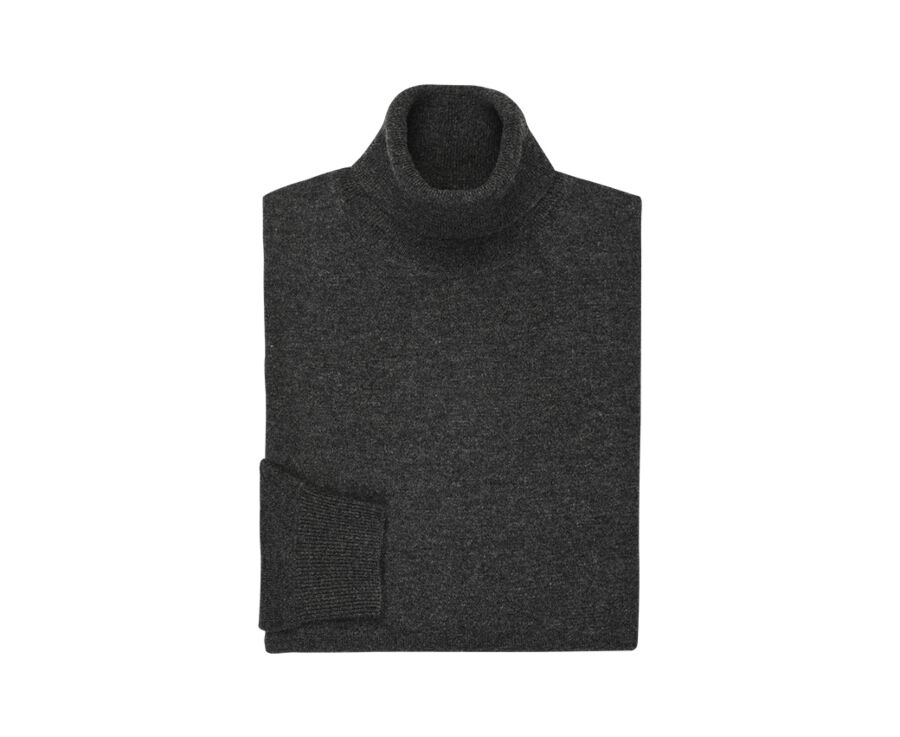 Grey Anthracite wool roll-neck jumper - EMERIC