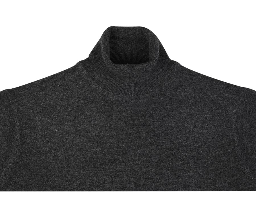 Grey Anthracite wool roll-neck jumper - EMERIC