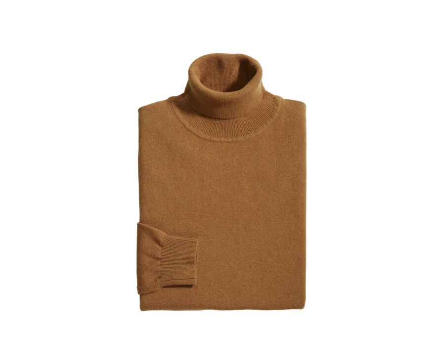 Mustard wool roll-neck jumper - EMERIC