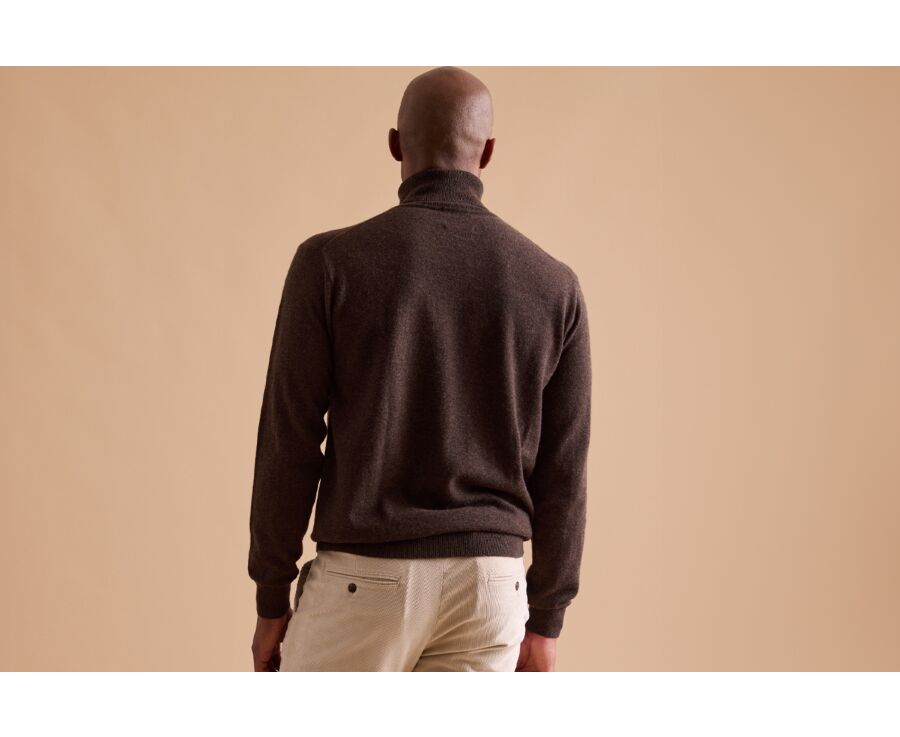 Dark Chocolate wool roll-neck jumper - EMERIC