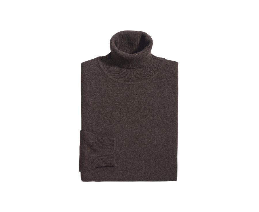 Dark Chocolate wool roll-neck jumper - EMERIC