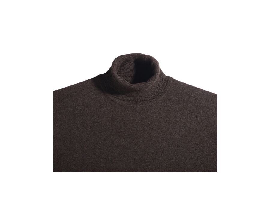 Dark Chocolate wool roll-neck jumper - EMERIC