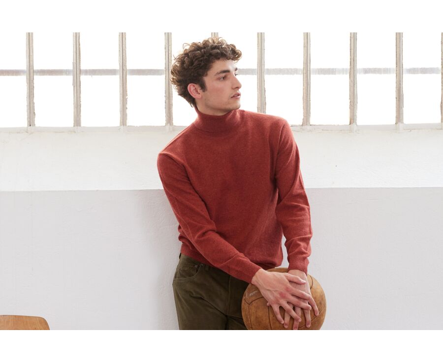 Spice melange wool roll-neck jumper - EMERIC
