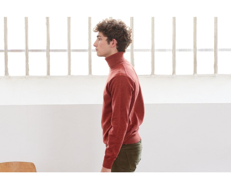 Spice melange wool roll-neck jumper - EMERIC