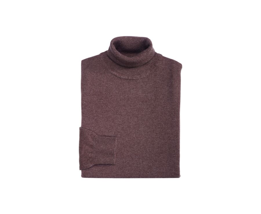 Brown wool roll-neck jumper - EMERIC