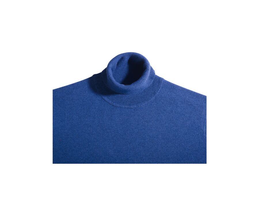 Mottled Jean Blue wool roll-neck jumper - EMERIC