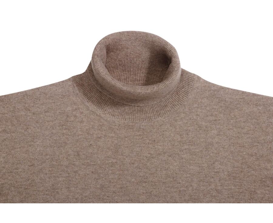 Men's roll-neck jumper – Light Heather Taupe - EMERIC