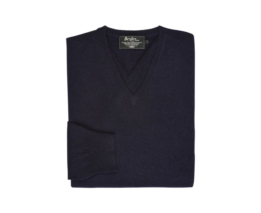 Navy v-neck wool jumper - ELIAN