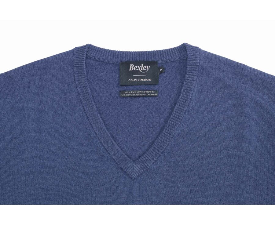 Petrol Blue v-neck wool jumper - ELIAN