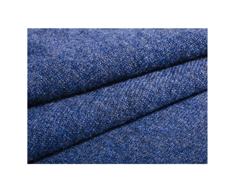 Dark Blue Melange v-neck wool jumper - ELIAN