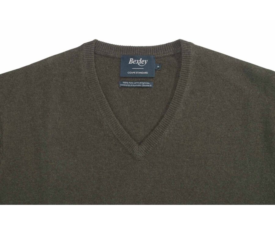 Green v-neck wool jumper - ELIAN