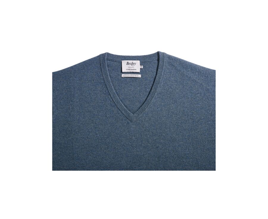 Green Melange v-neck wool jumper - ELIAN