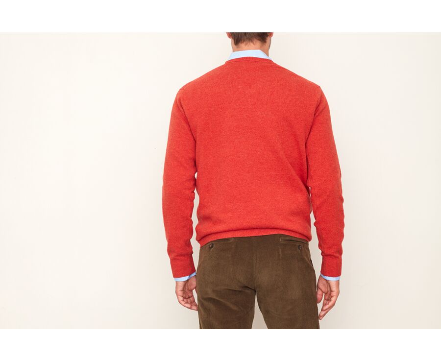 Fire Melange v-neck wool jumper - ELIAN