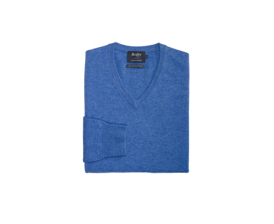 Blue sea v-neck wool jumper - ELIAN