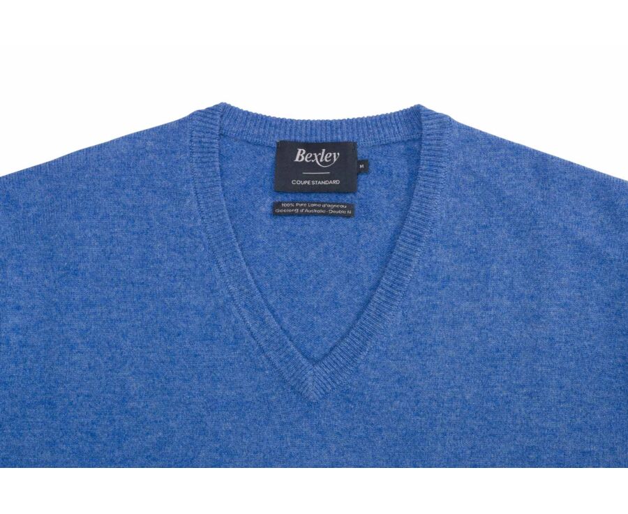 Blue sea v-neck wool jumper - ELIAN