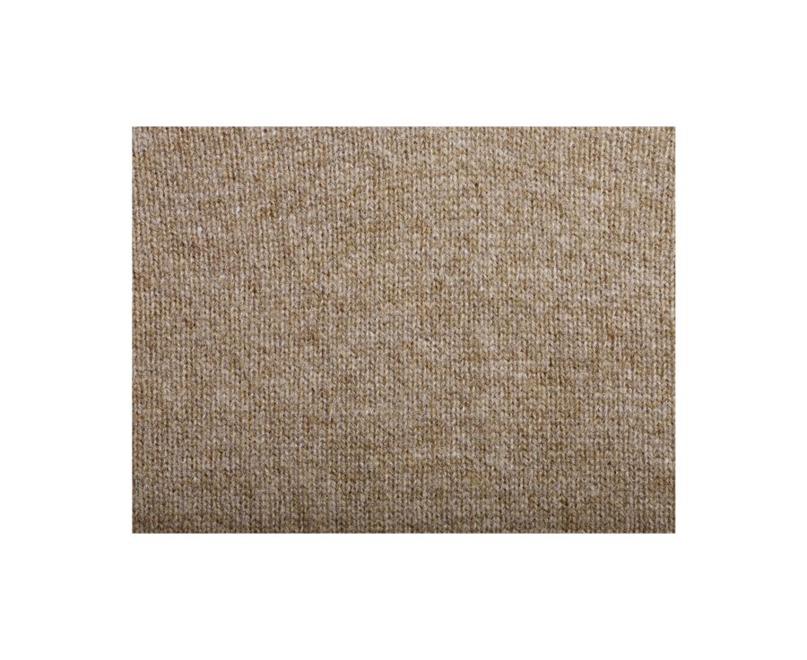 Dark Beige Melange v-neck wool jumper - ELIAN