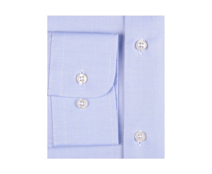 Blue Twill Cotton shirt - French collar - CLAUDIO