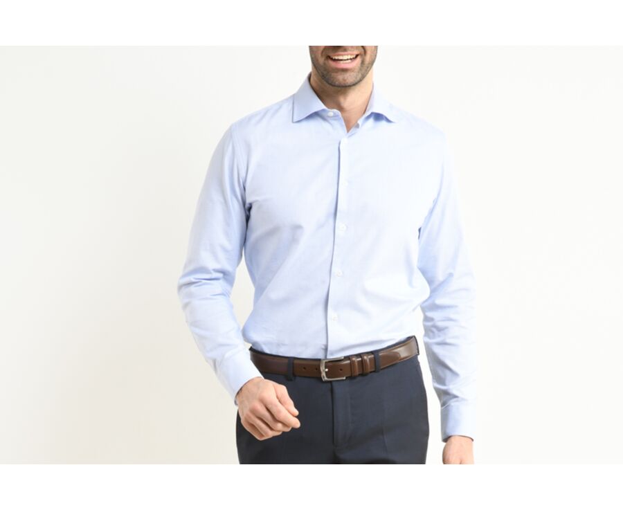 Blue sky Poplin shirt - Italian collar - LUCIANO