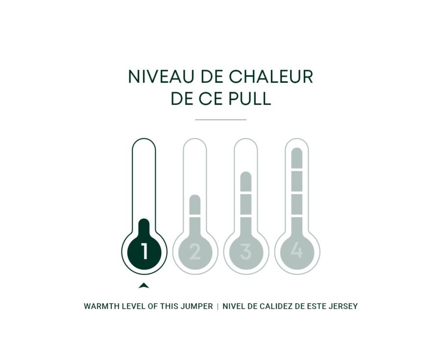 Light Blue Melange organic cotton/cashmere half-zip thin pullover - VLAD