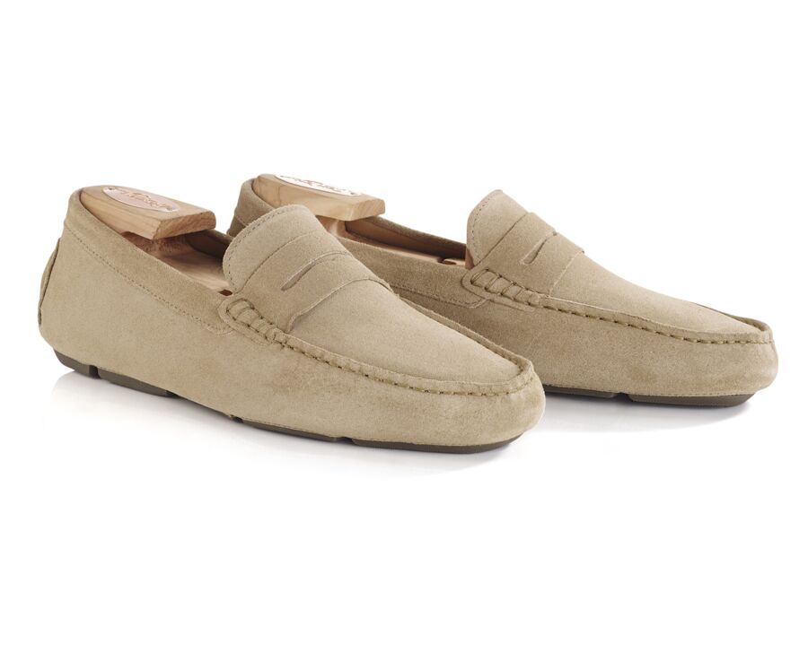 Dark Beige Suede Men's Moccasins - SEACREST II