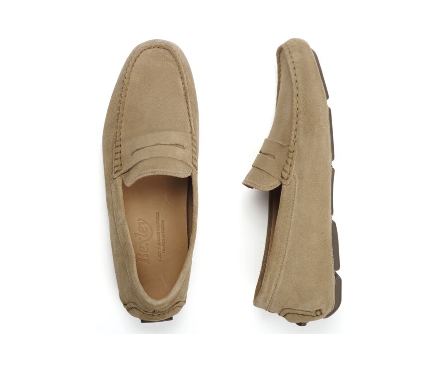 Dark Beige Suede Men's Moccasins - SEACREST II