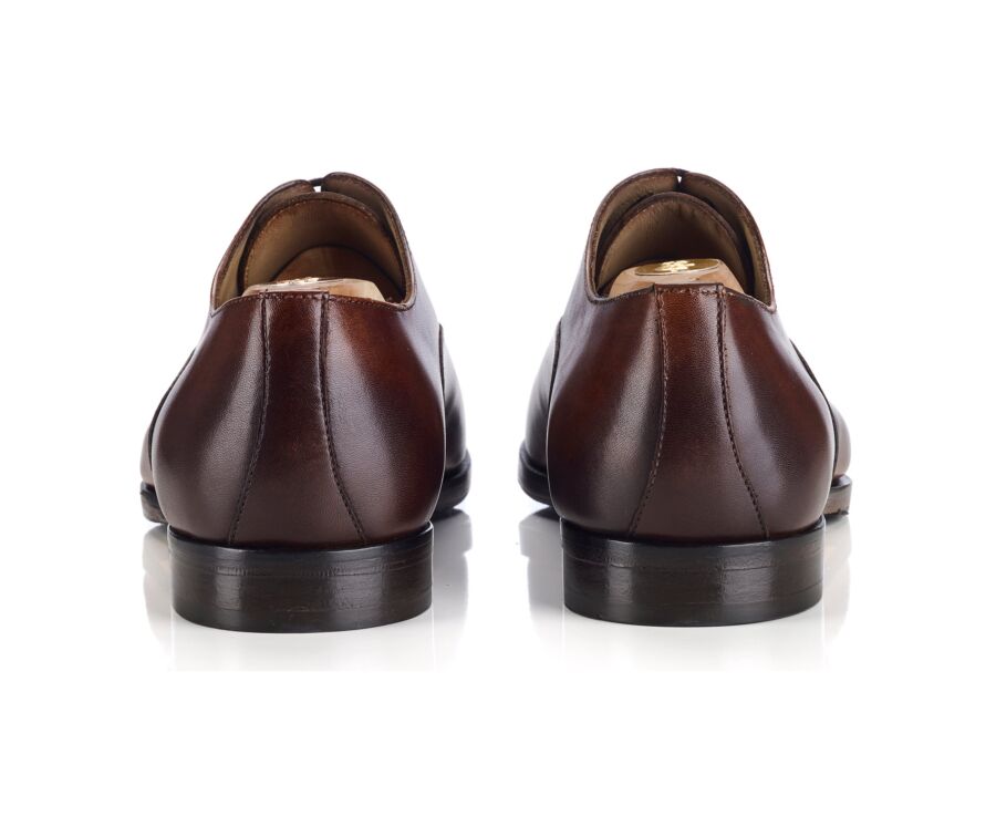Men’s cognac patinated leather Oxford shoes - TREMEZZO PATIN