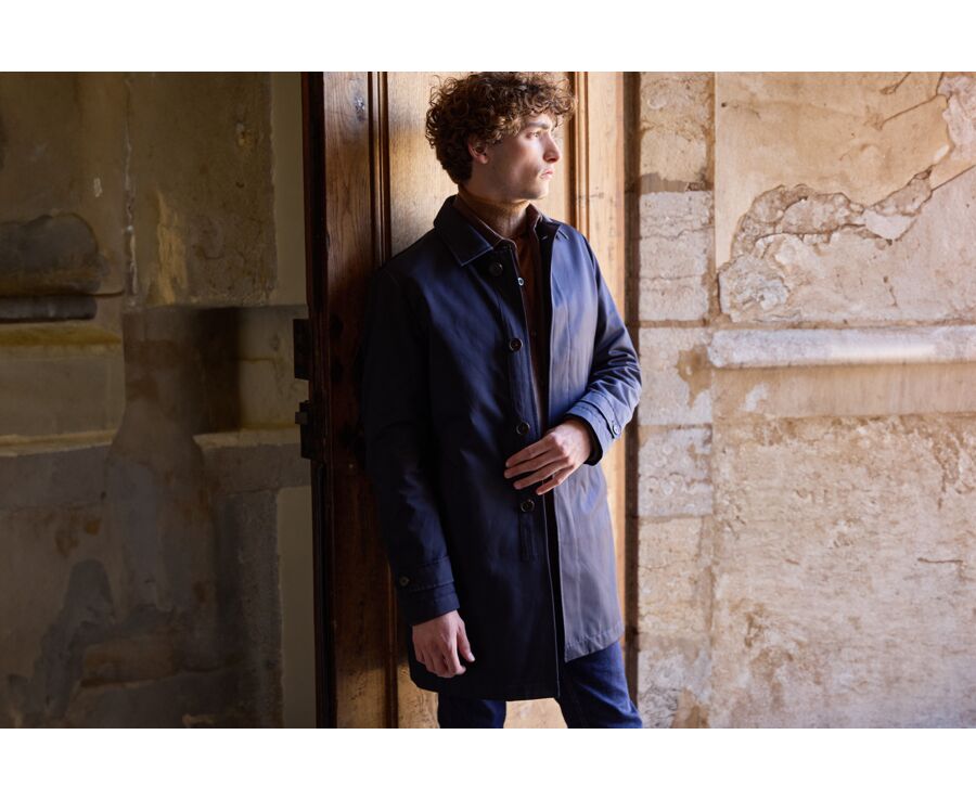 Navy Blue Men s trench coat Aurele Ii Bexley