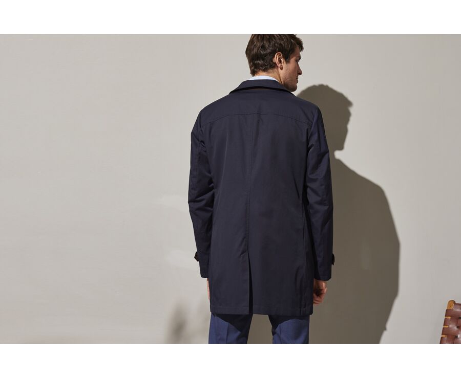 Navy Blue Men's trench coat - AURÈLE II