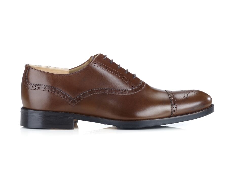 Patina Chestnut Oxford shoes - Rubber pad - HILCOTT PATIN