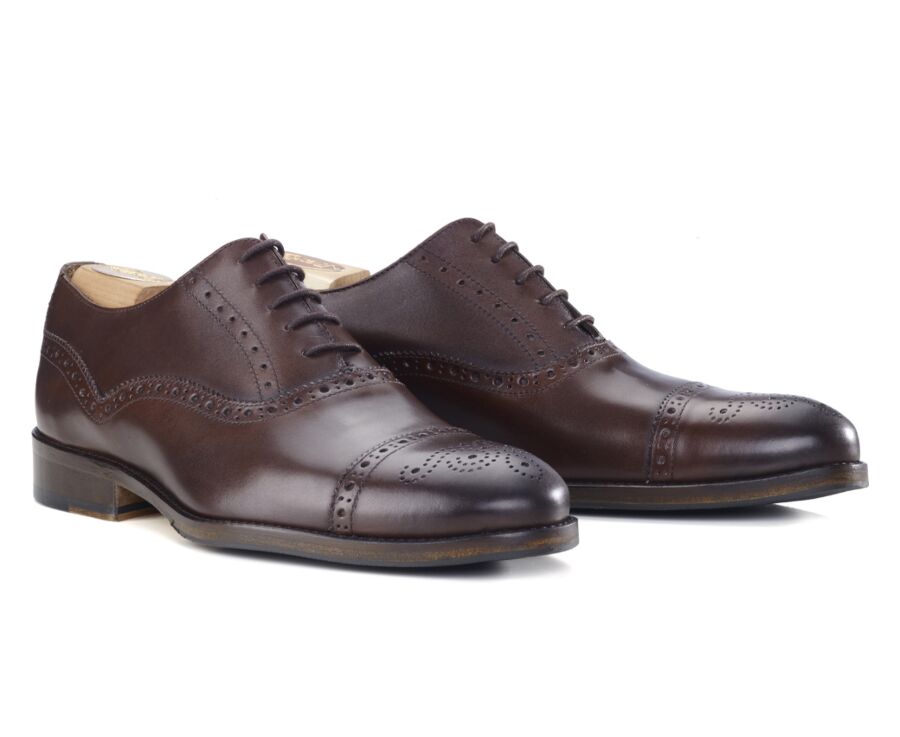 Patina Chocolate Oxford shoes - Rubber pad Hilcott Patin | Bexley