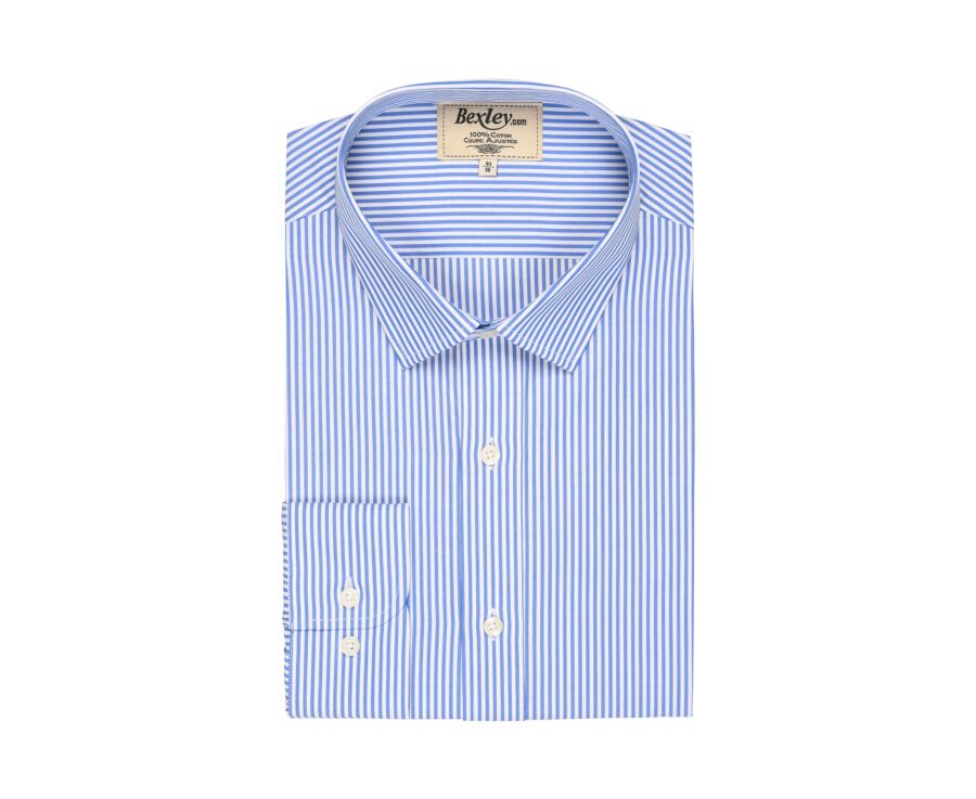 Blue and White Cotton striped shirt - MAXIMILIEN
