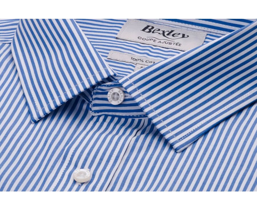 Blue and White Cotton striped shirt - MAXIMILIEN