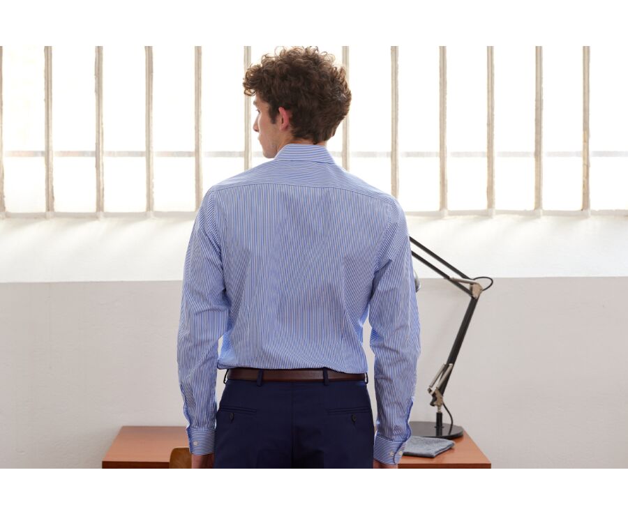 Blue and White Cotton striped shirt - MAXIMILIEN