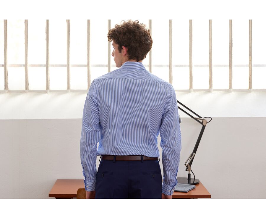 Blue and White Cotton striped shirt - MAXIMILIEN