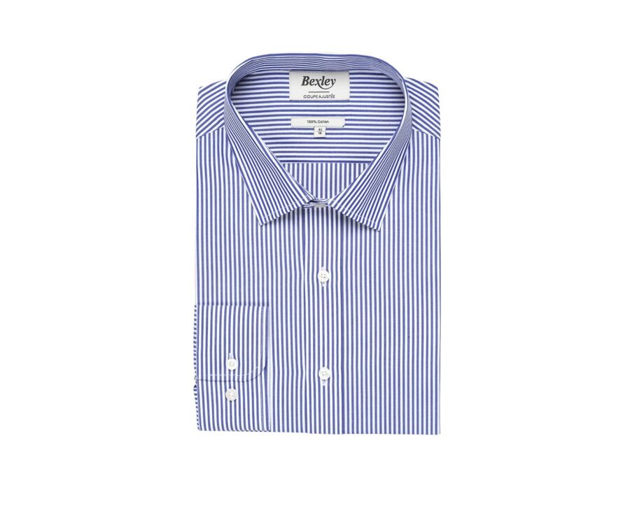 Navy and White striped cotton shirt - MAXIMILIEN